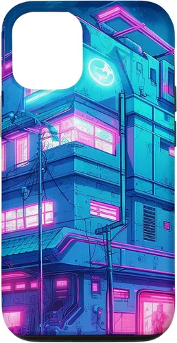 Vista 26 de Funda Vaporwave para iPhone 16 Cyberpunk House