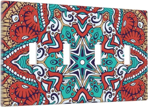 Vista 15 de Azulejos Negros Texturas Modernas Retro Marruecos 1 Gang Cubierta de Interruptor de Luz Sin Dispositivo Placa de Pared en Blanco Decorativa Placa