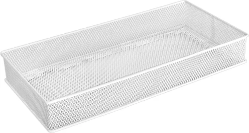 Vista 9 de YBM HOME Organizador de cajones de malla blanca para cajones y estantes, soporte para suministros escolares, cesta organizadora de escritorio