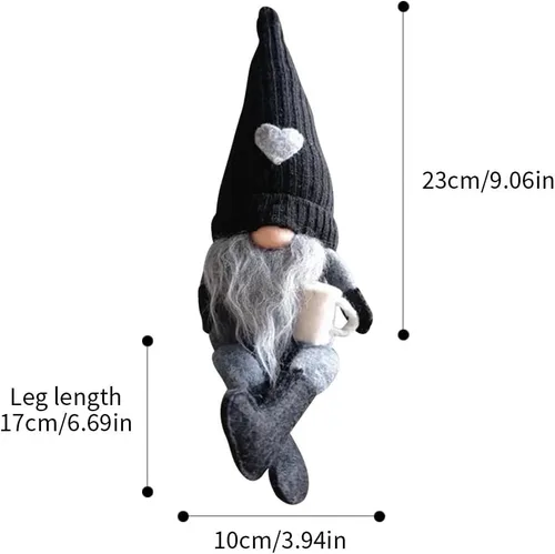 Vista 5 de MALOKI Paquete de 2 gnomos de café, decoración de cafetería, gnomos hechos a mano, gnomos escandinavos suecos Tomte, decoración para el hogar B