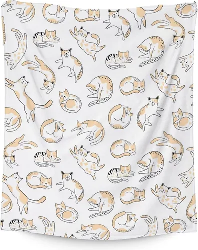 Vista 20 de Manta de gato para niños, tamaño de regazo de 30 x 40 pulgadas, manta de felpa suave y peluda para regalo, manta negra de dibujos animados