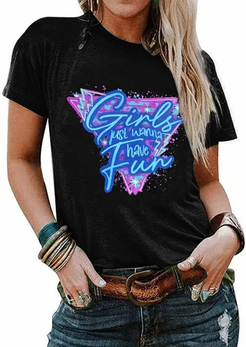 Vista 2 de Atuendo de los años 90 para mujer camiseta vintage de los años 80, camiseta casual de los años 90 y 80 para nostalgia
