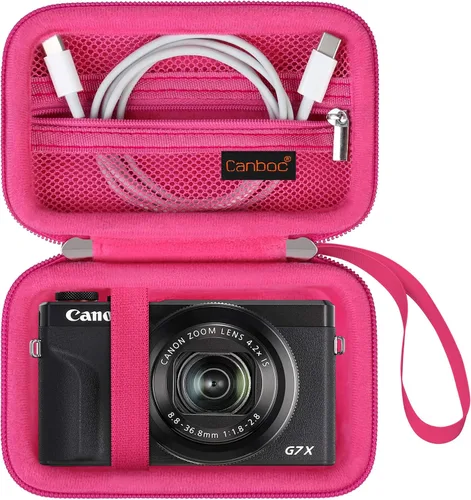 Vista 17 de Canboc Camera Case for Canon PowerShot G7 X Mark III/ G7X Mark II, Black Negro