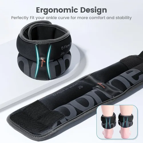 Vista 2 de Sportneer Ankle Weights for Men Women Strength Training, 4/10 lbs Pair Leg Weights Set Comfortable and Soft Perfect for Dancing Running Walking