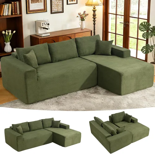 Vista 10 de Sofá modular Cloud 2026 de 108 pulgadas, sofá modular con asiento profundo, sofá modular con diván en forma de L, sofás modernos para sala de estar