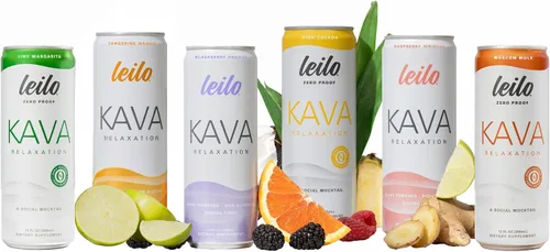 Vista 11 de LEILO Bebida Espumosa Relajante a Base de Kava Sabor Mora y Naranja 12-Pack – Bebida Tranquilizante Sin ALC Latas de 12 onzas líquidas