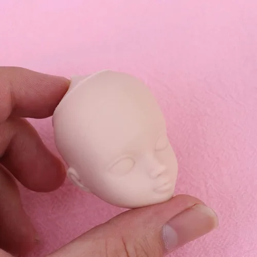 Vista 2 de Sewroro 20 mini cabezas de plástico para hacer muñecas, práctica de maquillaje, maniquí de bebé, cabezas de muñeca para llaveros y regalos hechos a