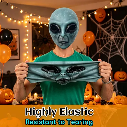 Vista 5 de Alien Mask, Scary Full Face Mask for Halloween Cosplay Costume Party Props