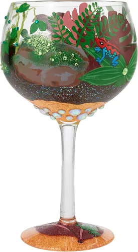 Vista 2 de Enesco Designs by Lolita Rainforest Terrarium Copa Artisan - Vaso de cóctel artesanal, 24 onzas, multicolor