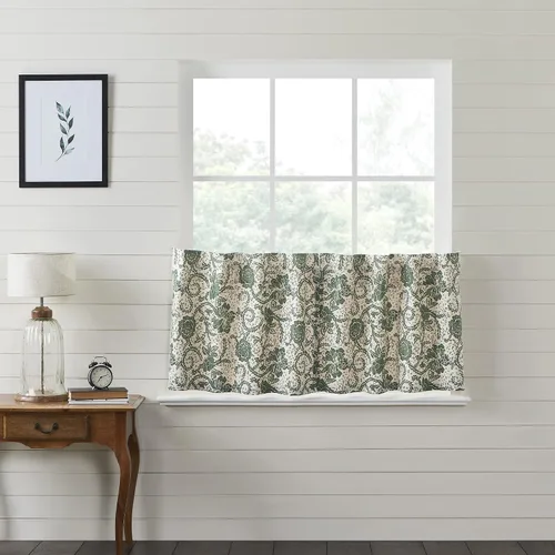 Vista 15 de VHC Brands Dorset Cortina de cenefa para ventana, floral, azul marino, 16 x 73 pulgadas
