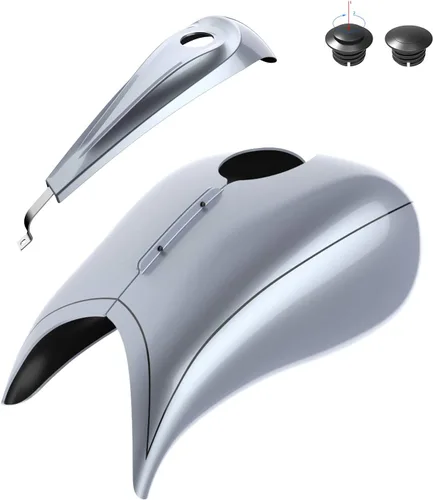 Vista 25 de Fundas de tanque estiradas para whisky ámbar con consola de tablero para Harley Touring Street Glide Road Glide 2014 2015 2016 2017 2018 2019 2020