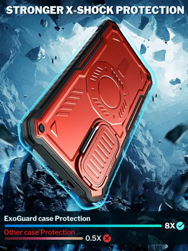 Vista 6 de ExoGuard Funda para Samsung Galaxy S24 Plus con protector de pantalla, funda protectora de goma de cuerpo completo con cubierta de cámara y función