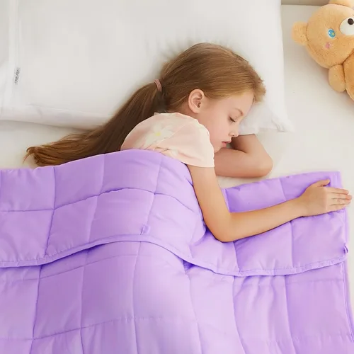 Vista 40 de L'AGRATY Manta con peso de 5 libras, para regazo, manta pequeña y portátil para adultos, refrescante, para viajar, relajarse y dormir, para todas