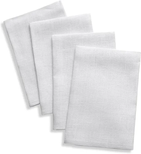 Vista 142 de Solino Home Juego de 4 manteles individuales blancos de 100 % lino puro de 14 x 14 pulgadas para invierno, San Valentín, primavera, Pascua, Fete