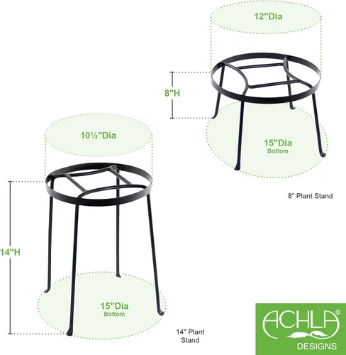 Vista 2 de Achla Designs Juego de dos soportes para plantas de rombos