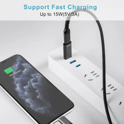 Vista 5 de Paquete de 4 adaptadores USB C a USB, 2 adaptadores USB-C a USB-A y 2 adaptadores USB-A a USB-C hembra, transferencia de datos de velocidad y carga