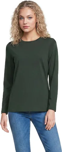 Vista 13 de Lands' End - Camiseta de manga larga, cuello redondo y holgada de algodón Supima cultivado en EE. UU. para mujer Blanco