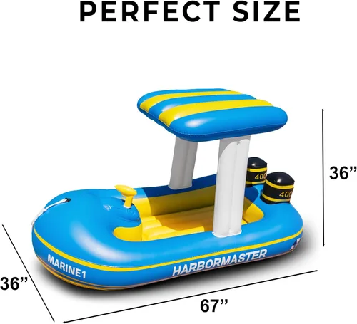 Vista 3 de Zone Tech - Flotadores inflables para piscina para niños, para niños pequeños, patrulla principal del puerto, flotador inflable para piscina