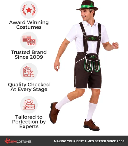 Vista 5 de fun shack Lederhosen Hombres, Traje Bávaro, Trajes de Oktoberfest Hombres