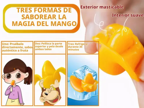 Vista 4 de MetaVita - Dulce de mango grande gomoso – Gomitas de mango pelables envueltas individualmente con puré real puro – Gomoso, sin gluten – Total 282g