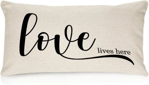 Vista 7 de Fundas de almohada lumbar de 12 x 18 pulgadas con citas divertidas de algodón y lino, para sofá, sala de estar, decoración de inauguración