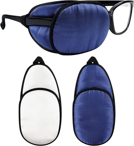 Vista 24 de eZAKKA Parches para ojos para adultos, parche para gafas, parche de seda para ojo perezoso, ambliopía, estrabismo y después de la cirugía