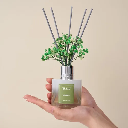 Vista 7 de Airkeep Juego de difusor de varillas – 3.38 onzas líquidas (3.4 fl oz), difusor de aroma de bambú para el hogar, incluye 8 varillas difusoras