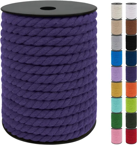 Vista 39 de JeogYong Cordón de algodón de 10mm, 22.86 metros de cuerda natural para macramé, hilo de 3 hebras torcido, cuerda para macramé para manualidades