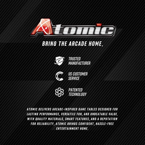 Vista 7 de Mesa de hockey arcade con aire Atomic de 90" Indiglo con luces LED - Incluye discos y empujadores con luz, gris