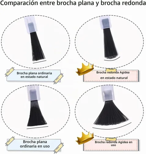 Vista 3 de Botellas vacías de esmalte de uñas con cepillo redondo de 0.17 onzas líquidas, paquete de 20 recipientes pequeños de vidrio vacíos recargables
