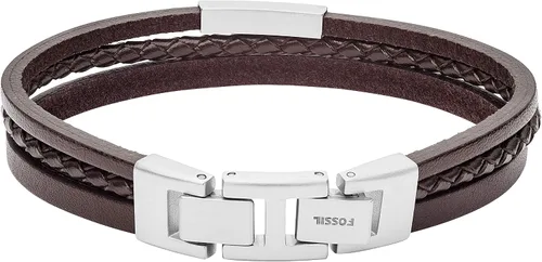 Vista 2 de Fossil Men's Leather Bracelet, Color Brown (Model JF03323040)