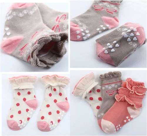 Vista 3 de Calcetines de algodón antideslizantes para bebés y niñas pequeñas (0.0 ft-10y)