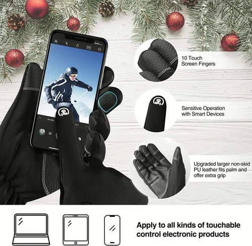 Vista 3 de Balhvit -10 Waterproof Winter Gloves for Men Women Breathable Thermal Gloves 5-Layer Touch Screen Cold Weather Gloves