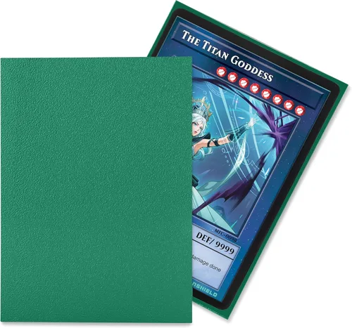 Vista 2 de TitanShield (150 mangas) tamaño pequeño japonés, fundas para tarjetas de comercio para Yu-Gi-Oh, Pelea de cartas Vanguard & More Verde