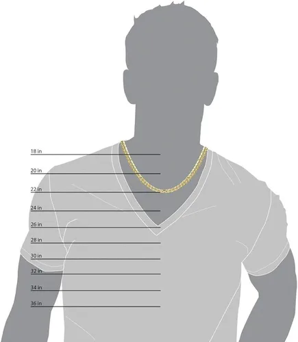 Vista 9 de The Diamond Deal - Collar de cadena para hombre, oro amarillo de 14 quilates, 0.102in, 0.142in, 0.185in, 0.224in, 0.276in, 0.323in, 0.394in