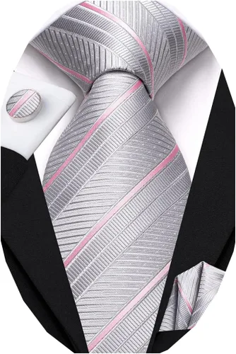 Vista 118 de Dubulle Corbata tejida de cachemira para hombre y gemelos de pañuelo para hombre, conjunto de gemelos para boda formal y negocios