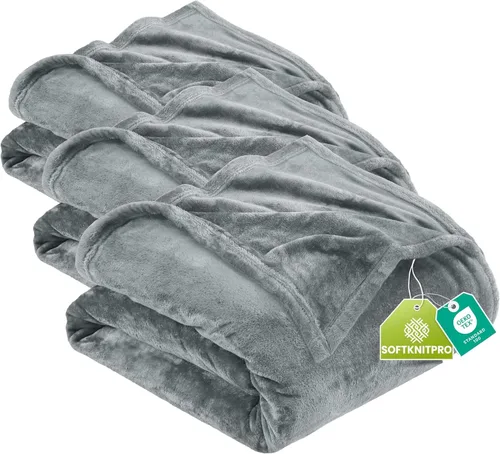 Vista 90 de Utopia Bedding - Manta de vellón de lujo, mullida, antiestática; manta de suave microfibra de 8.8 oz/yd² (300 g/m²) para sofá y cama; tamaño Gris