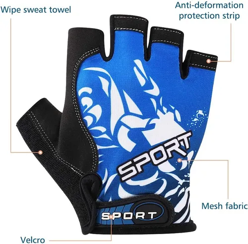 Vista 3 de Accmor Guantes de ciclismo para hombres y mujeres, guantes de ciclismo de medio dedo, guantes de bicicleta de carretera MTB, guantes antideslizantes