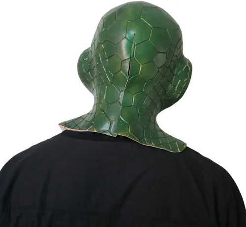 Vista 4 de Máscara de látex de cobra aterradora Anaimal Snake Full Headgear Máscara de Halloween Blanca, Blanco