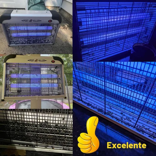 Vista 3 de Exterminador eléctrico de insectos para interiores con 2 bombillas de 2800 V blanco