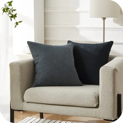 Vista 6 de Top Finel - Fundas de cojín de felpilla suaves para sofá, dormitorio, auto, 2 unidades Gris oscuro