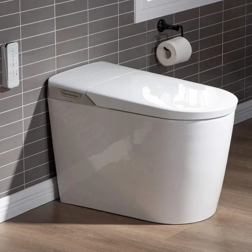 Vista 25 de WOODBRIDGE B0960S - Inodoro de descarga automática, apertura y cierre automáticos, inodoro de descarga única de 1.28 GPF con asiento inteligente