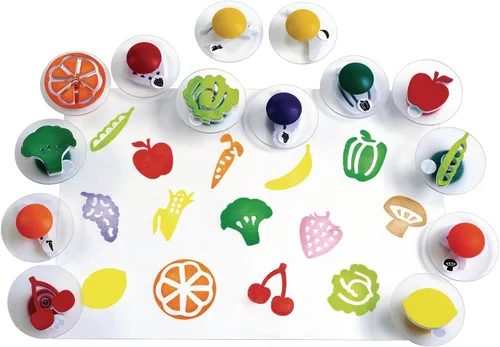 Vista 9 de Colorations Easy Knob Grip Stamper Sellos de Animales, Selva, Doméstico, Tropical, 14 Sellos, 2 pulgadas x 3 pulgadas, Narración de Cuentos
