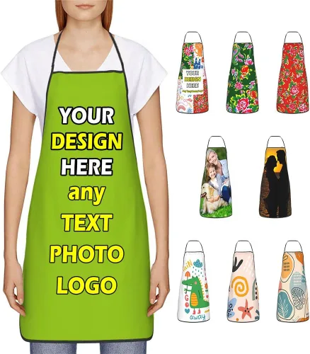 Vista 29 de Delantales impermeables personalizados para diseñar tu propia foto logotipo texto para cocinar hornear 28.3 x 20.4 pulgadas
