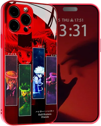 Vista 7 de HxH Gon Killua Kurapika - Funda protectora para iPhone 11, diseño de manga anime, color rojo templado a prueba de golpes Classic manga graphics
