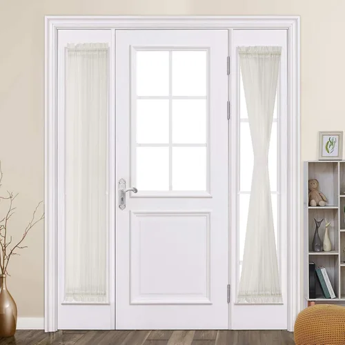 Vista 42 de MIULEE Cortinas Transparentes Laterales para Puerta Francesa con Filtrado de Luz, Tratamiento de Ventana, 2 Paneles de 25 x 40 Pulgadas con Beige