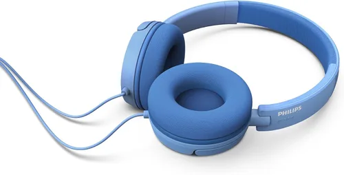 Vista 2 de PHILIPS K2019 - Audífonos ligeros con cable para niños, micrófono integrado, volumen seguro limitado, plegable y duradero, color azul