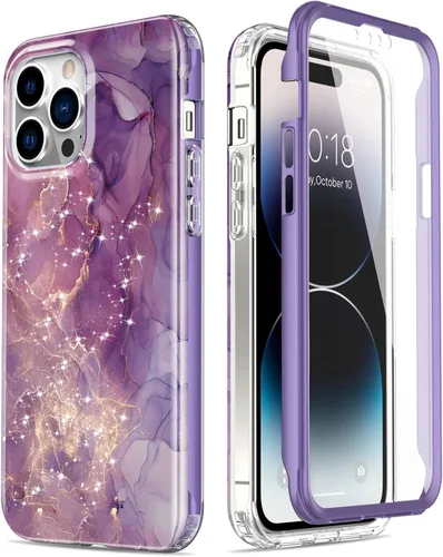 Vista 47 de Esdot Funda para iPhone 14 con Protector de Pantalla Integrado, Funda Resistente de Grado Militar con Diseños de Moda para Mujeres y Niñas, Funda