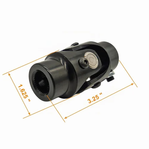 Vista 4 de 3/4" 36 Estrías X 3/4" DD Eje de Dirección Junta U Junta Universal Simple Acoplamiento (Negro, 3-1/4" de Longitud)