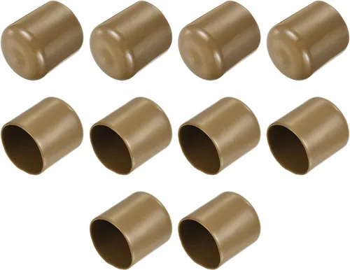 Vista 219 de uxcell 10 tapas de goma para extremos de 0.591 in de identificación, tapa de extremo redondo, protectores de rosca de tornillo, color negro